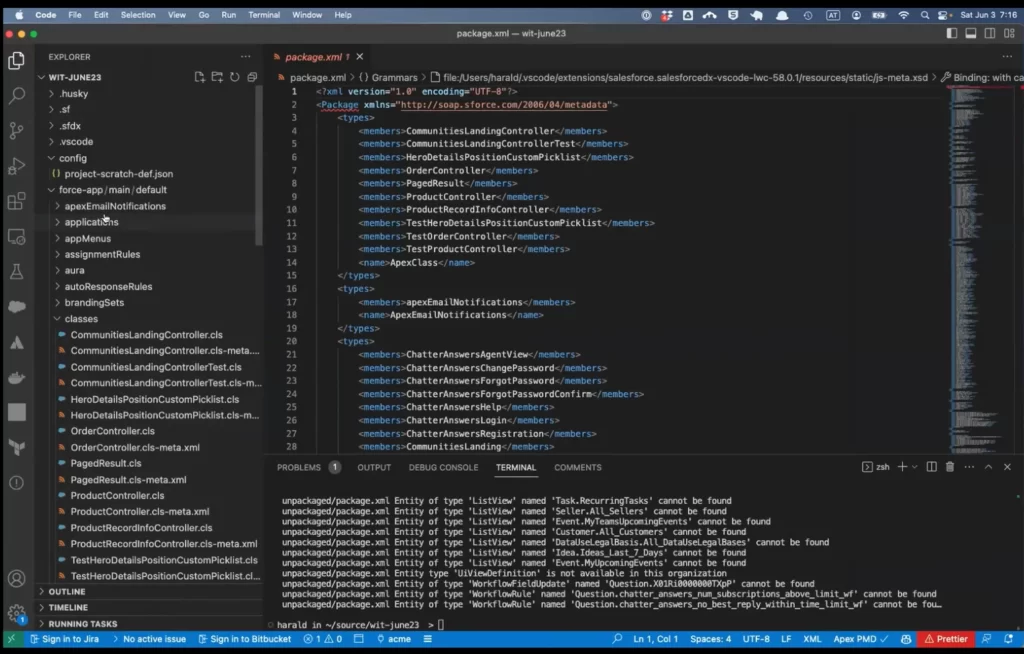 Git-based salesforce development